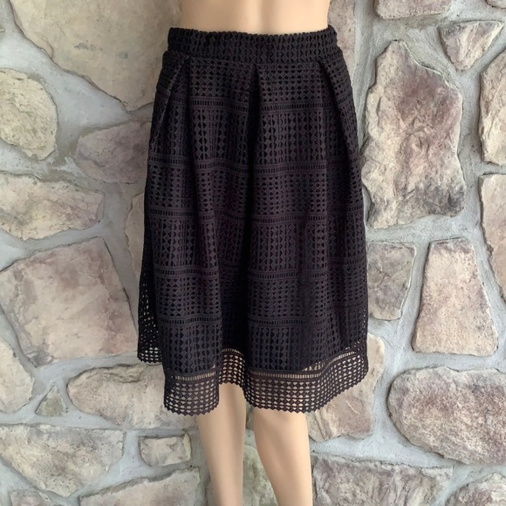 MIAMI | Black Midi A-line Skirt